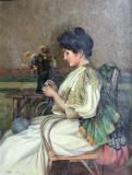 Wenz Frederic Portrait de Femme huile sur toile 62x81cm.JPG